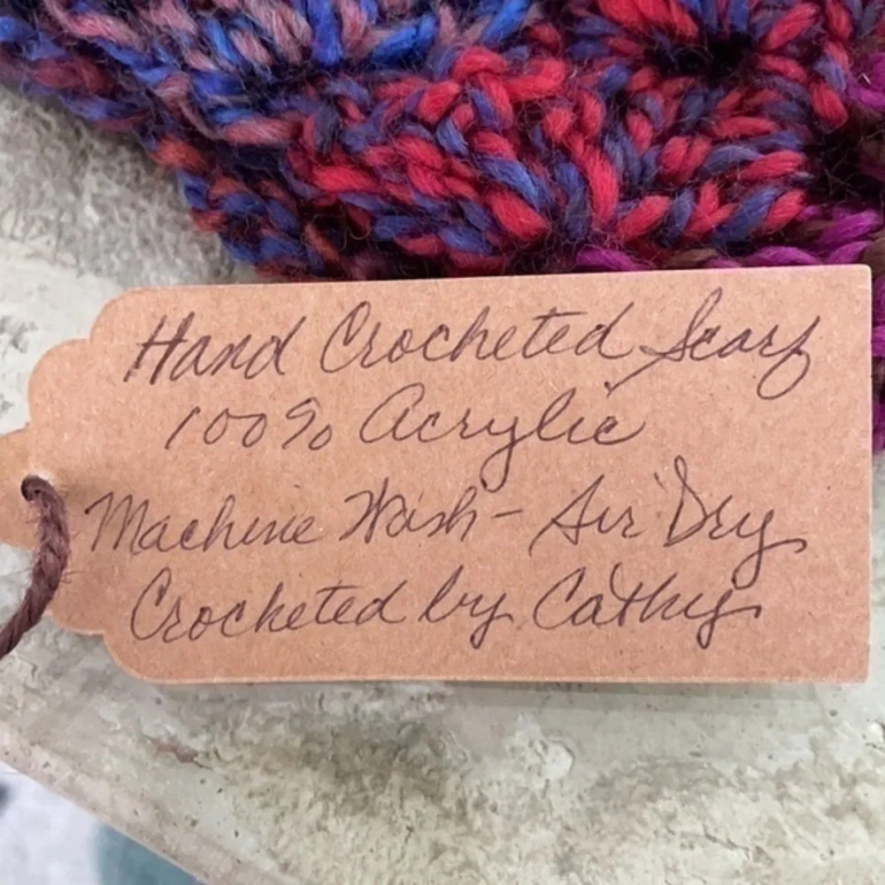 Handmade Soft Button Chunky Crochet Infinity Statement Scarf Marbled Gemstone